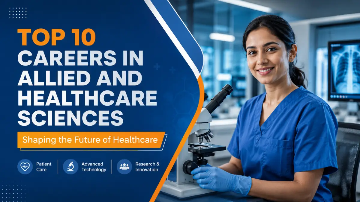 Student in a modern healthcare laboratory using advanced medical equipment, representing career opportunities in allied and healthcare sciences at MNR University, one of the top colleges in Greater Hyderabad for industry-focused healthcare education and research.