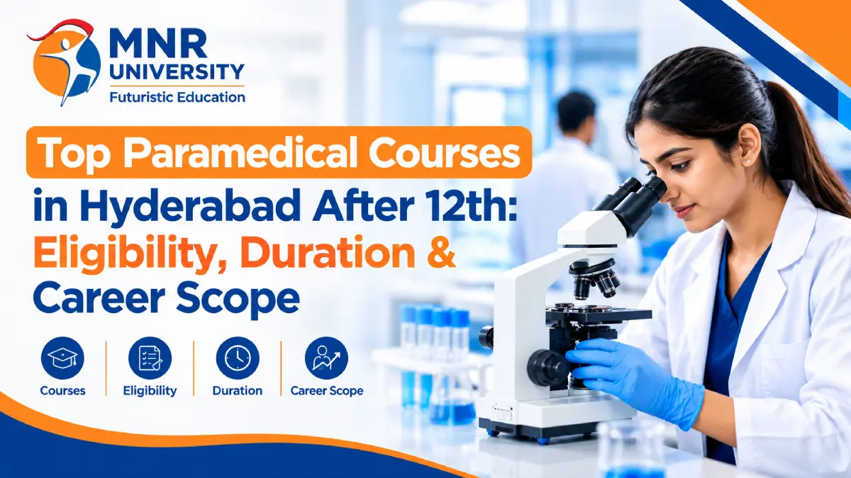 Top paramedical colleges in Sangareddy at MNR University with students training in a modern paramedical laboratory