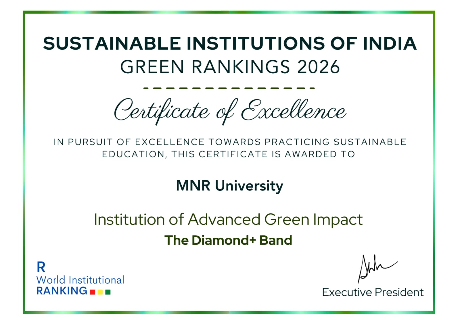 Certificate of Excellence